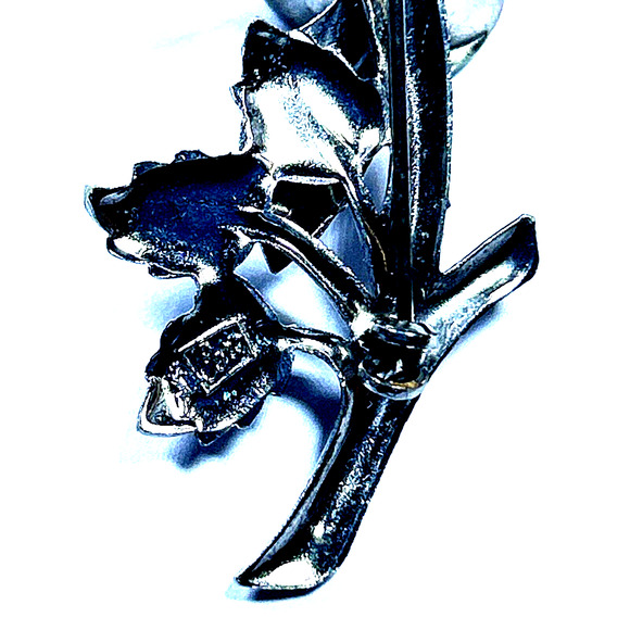 CORO Pegasus Silver Tone 2" Flower Floral Brooch Pin Retro Coquette Vintage - Picture 12 of 15